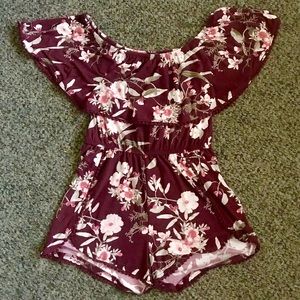 Off The Shoulder Floral Romper
